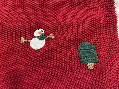 Pottery Barn Christmas Crochet Baby Blanket NWT - Picture 9 of 16