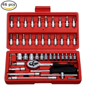 46pcs 1/4 Ensemble d'outils de prises de clés à cliquet FREE SHIPPING