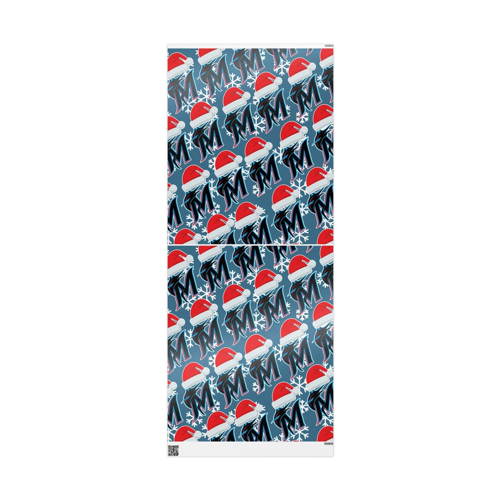 Miami Marlins Wrapping Papers, Christmas Gift Wrap, Baseball Team Holiday