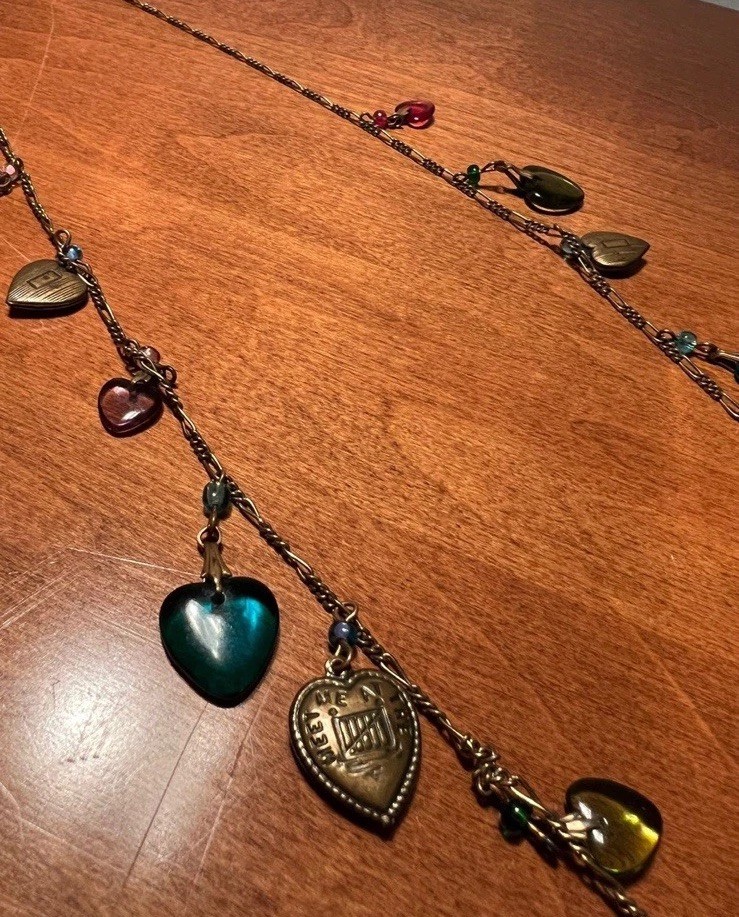 Glass Works Studio Gws Chain Necklace Brass & Colorful Glass Heart View 5