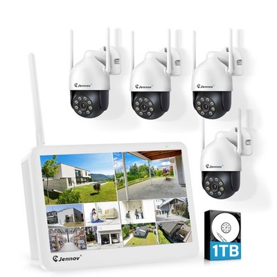 Wireless Security Camera System with Monitor WiFi Outdoor Camera 24/7 Recording
