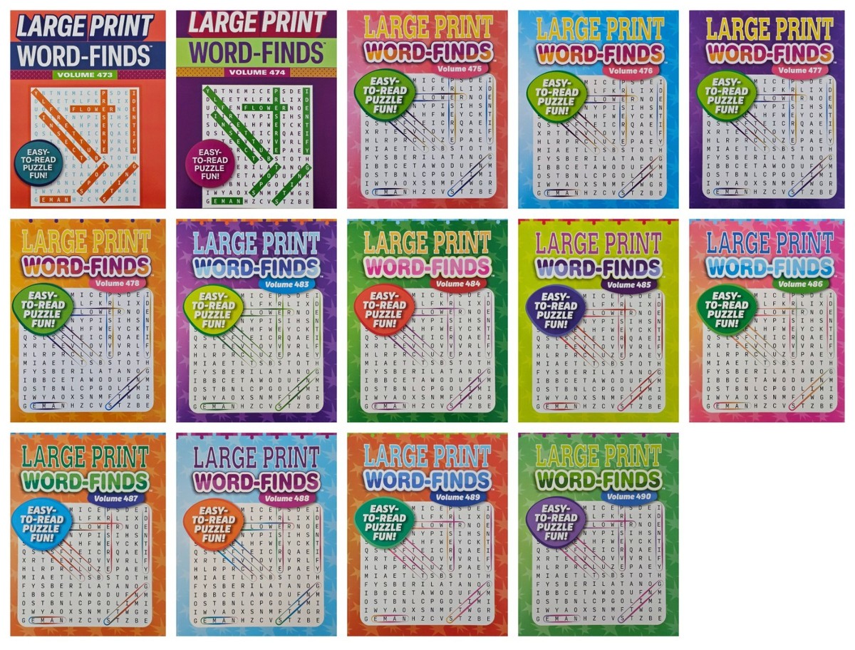 14 Large Print Word-Finds Puzzle Books Kappa Games Vol #473-490