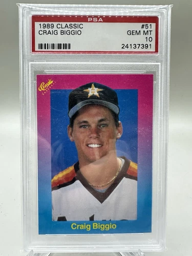 1989 Classic #51 Craig Biggio PSA 10 Rookie Astros HOF