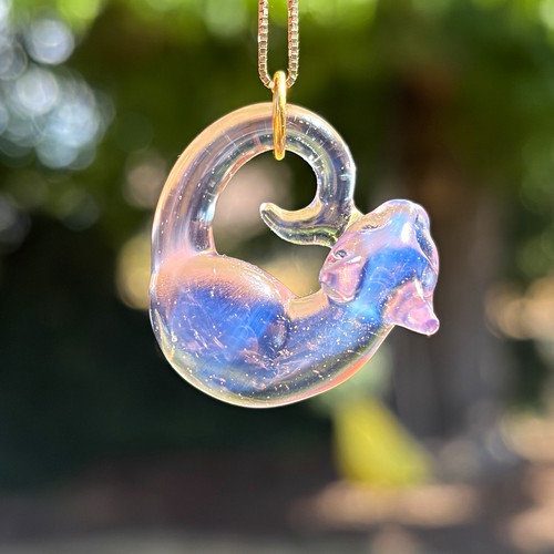 🐈‍⬛ Spiller Woods Mini Sleeping Kitty Pendant 💖 Heady Boro Glass Handmade
