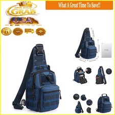 Dark Blue Outdoor Tactical Backpack Small Compact Sling Bag Water Resistant