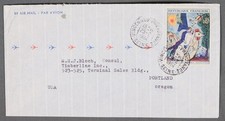 MayfairStamps France 1964 Chagall Painting Seine to Portland OR Air Mail Cover a
