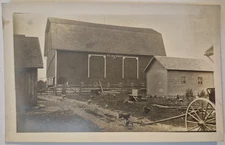 Vintage Postcard RPPC F.E. Rawson Farm Barn Chickens  AA122