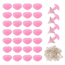 Safety Nose, 100Pcs 14mm Realistic Doll Safety Nose, Pink