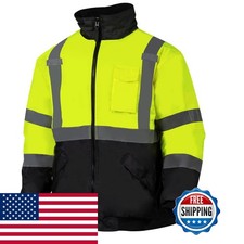 VENDACE JK45-Y-L Hi Vis Safety Jacket ANSI Class 3 Yellow L