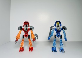 2002 LEGO Bionicle Toa Nuva MOC Inverse Blue Tahu& Red Gali 8572 8570