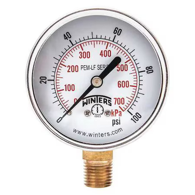 #ad Winters Pem290lf Lead Free Pressure Gauge 0 To 1 000 Psi 2 1 2 In Dial $12.29