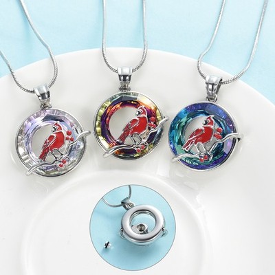 Cardinal Circle of Life  Urn Pendant Memory Necklace for Cremation Ashes Jewelry