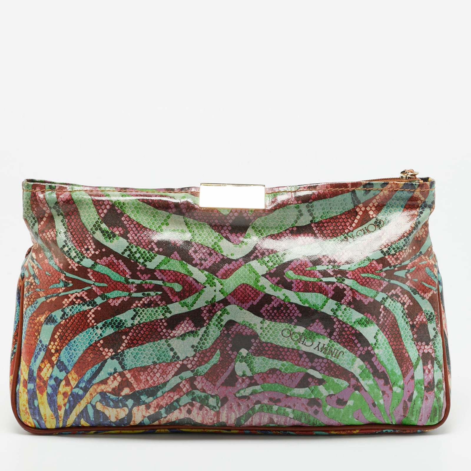 Jimmy Choo Multicolor Python Print Coated Canvas … - image 4