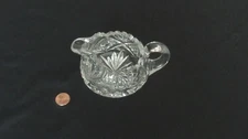 American Brilliant Period Cut Glass Creamer, Hobstar Pattern