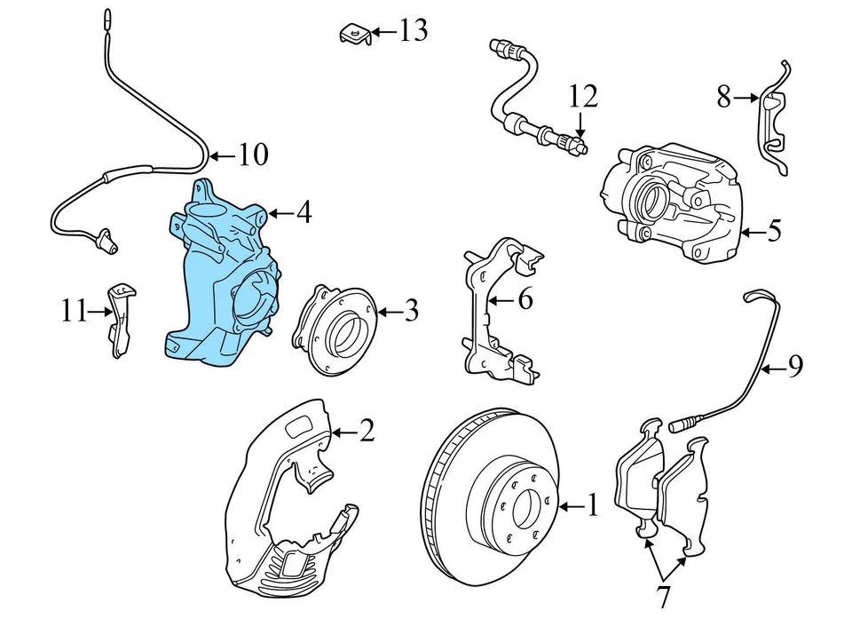 BMW ALPINA B7 2007-2008 - Nudillo de husillo delantero derecho con cojinete de rueda 6753462 Foto 4 de 4
