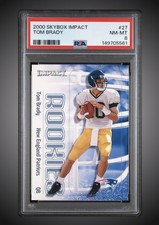 TOM BRADY 2000 SKYBOX IMPACT ROOKIE #27 PATRIOTS PSA 8 