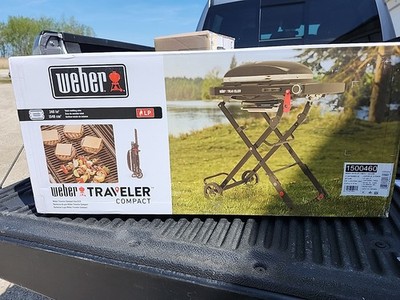 Weber 11000 btu Traveler Compact Portable Grill 32'' Wide Model #1500460 Black