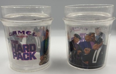1991 VTG Joe Camel Presents The Hard Pack Thermo Tumbler Cups Set Of 2