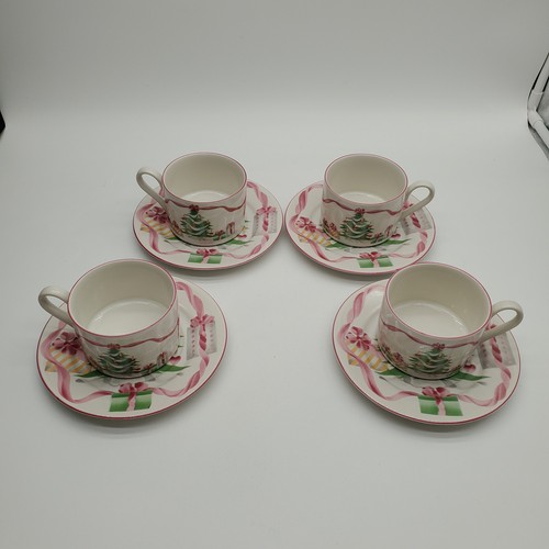 4 Sango 1992 Home for Christmas Cups and Saucers 4829