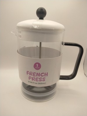 Black and White French Press 27.90 oz 825 Ml New Coffee Tea Maker Glass