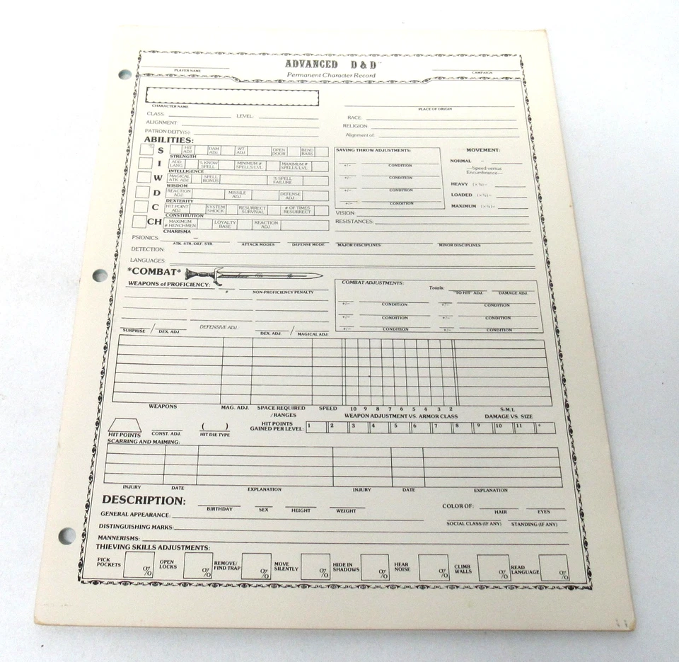 TSR 9029 RARE PINK Advanced D&D Permanent Character Folder & Adventure Log 1979 - Image 4 of 4