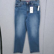 Gloria Vanderbilt Amanda Straight Leg Slimming Jeans Denim Blue Womens 14 NWT