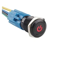  16mm 12V 3A Car LED Light Power Metal Push Button Toggle Switch Socket Red