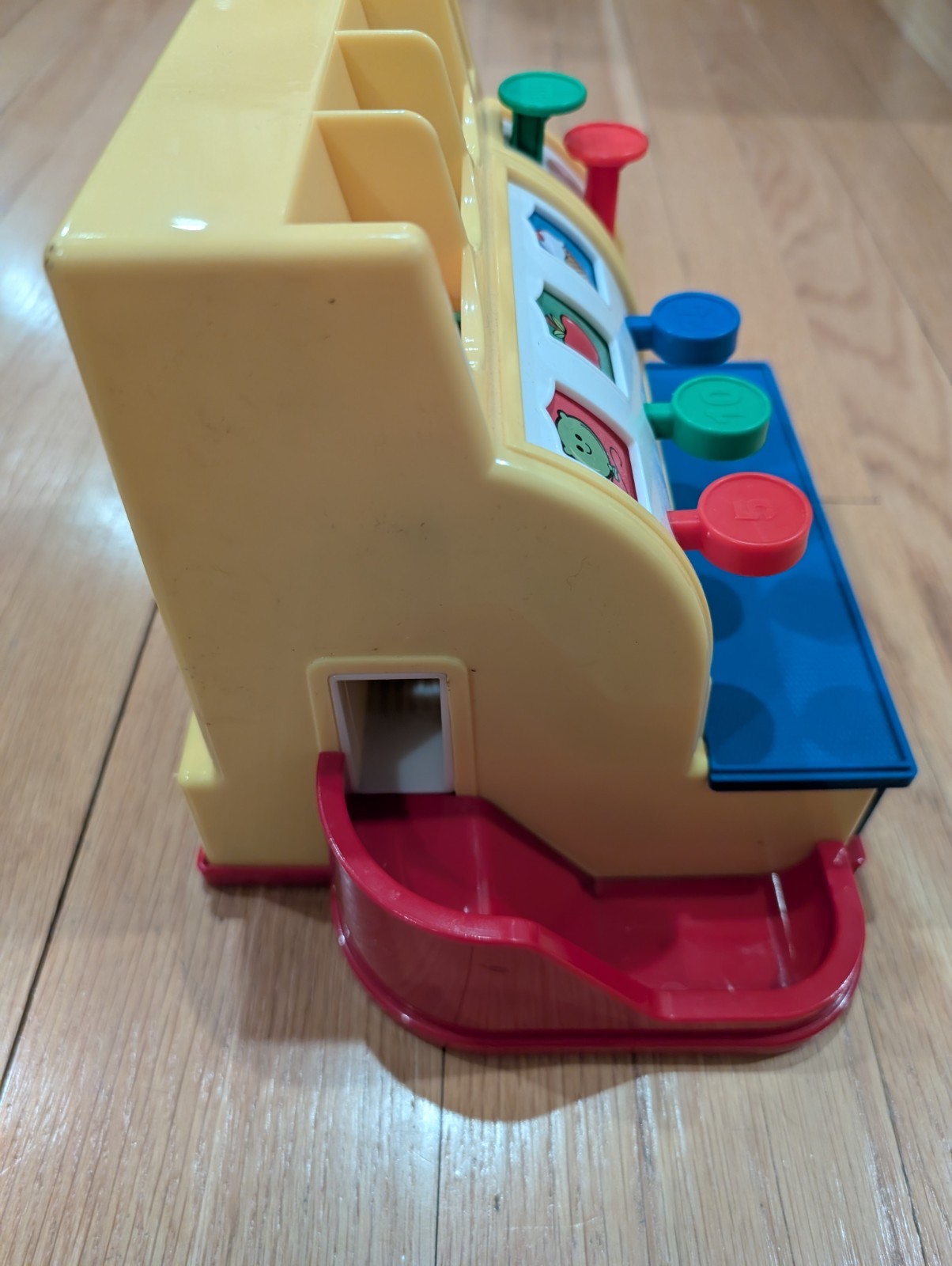 как выглядит Retro 2015 Fisher Price Cash Register with 4 Coins Working Bell Drawer Tested фото