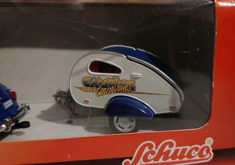 SCHUCO-VOLKSWAGEN BEETLE Con Roulotte - Modellino Auto Junior Line -Scala 1:43 - Immagine 3 di 4