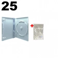 25 PREMIUM STANDARD Solid White Color Single DVD Cases (Professional Use) & Bags