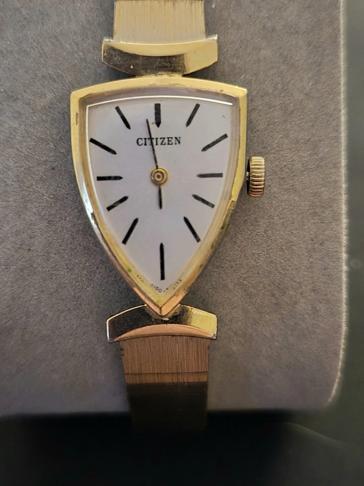 Vintage Ladies Citizen Quartz Watch, Yellow Gold Plated Japan Movement c.1986 - image 3 of 4