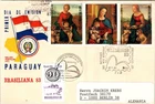 PARAGUAY 1983 CACHET FDC COVER MULT FRANKED ADDR GERMANY SPECIAL PICT POSTMARK