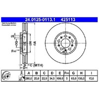 2X Bremsscheibe Vorne FüR VW Polo 602 604 6C 6R 6V 9A 9N 95 Bis 22 ATE AUM Cayb