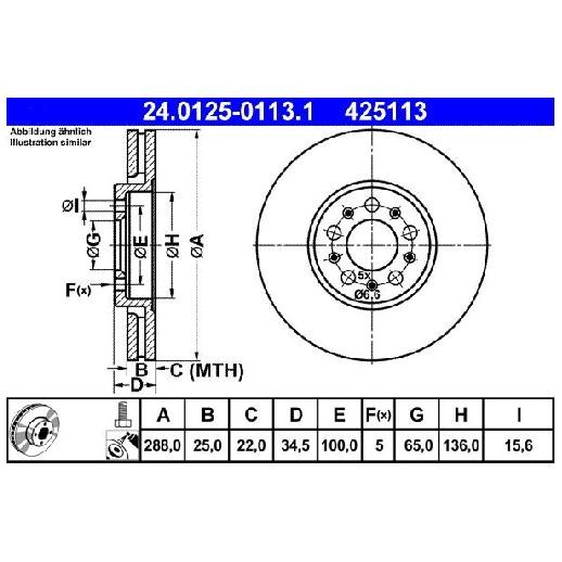 2X Bremsscheibe Vorne FüR VW Polo 602 604 6C 6R 6V 9A 9N 95 Bis 22 ATE AUM Cayb-image