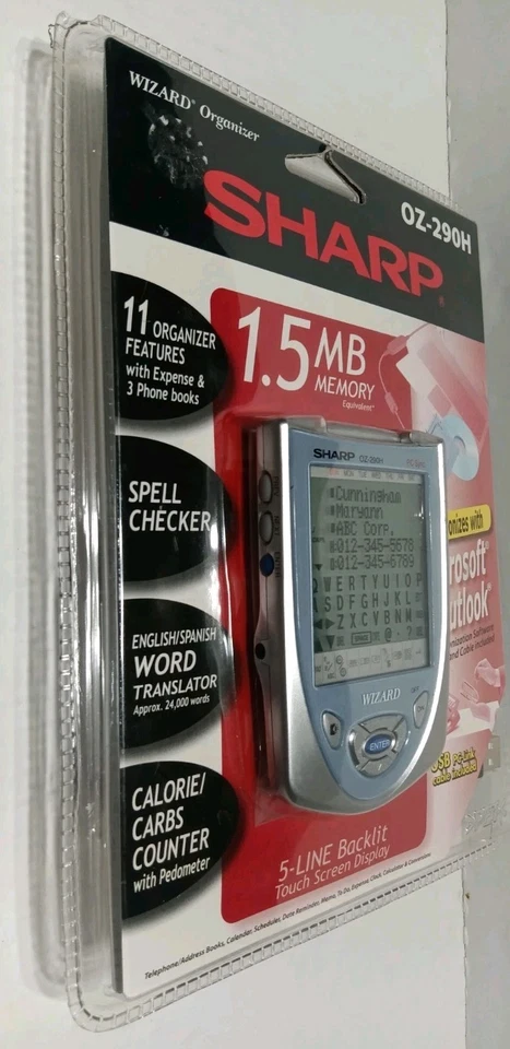 SHARP Wizard Organizer OZ-290H Synchronizes with Microsoft Outlook New Sealed - Image 3 of 4