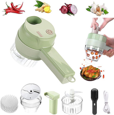 4-in-1 Handheld Electric Vegetable Cutter Multifunction Mini Grinder and Chopper
