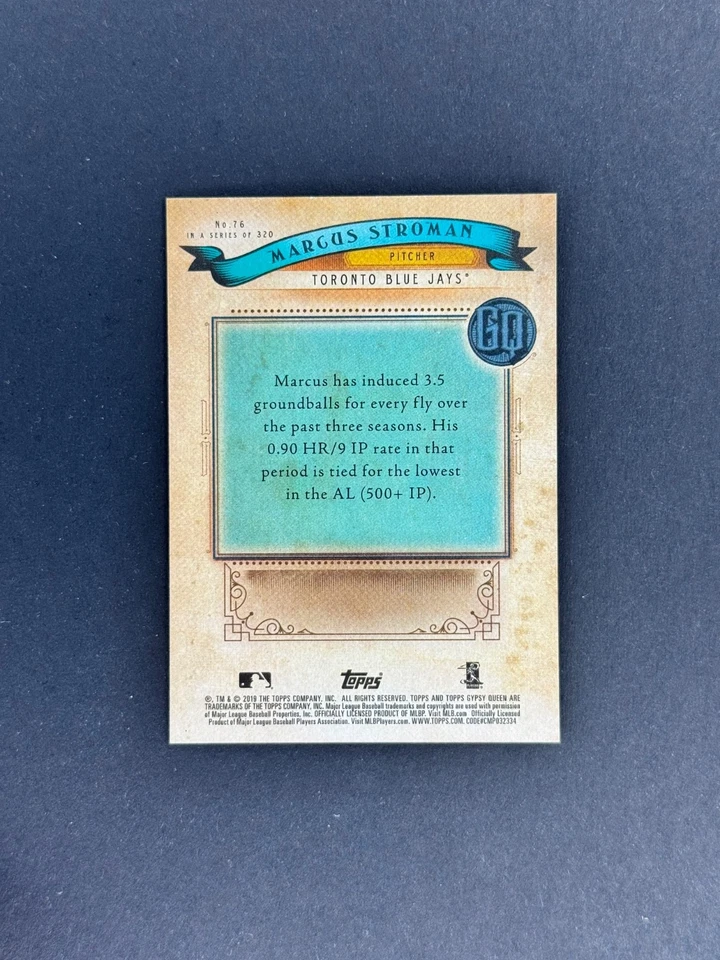 2019 Topps Gypsy Queen Marcus Stroman 4th of July Image Variation #76 IV SP GQ - Image 2 of 2