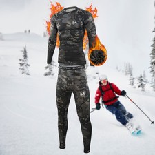 Men's Thermal Underwear Set Winter Warm Long Johns Shirts Tops Bottom Suit Ski