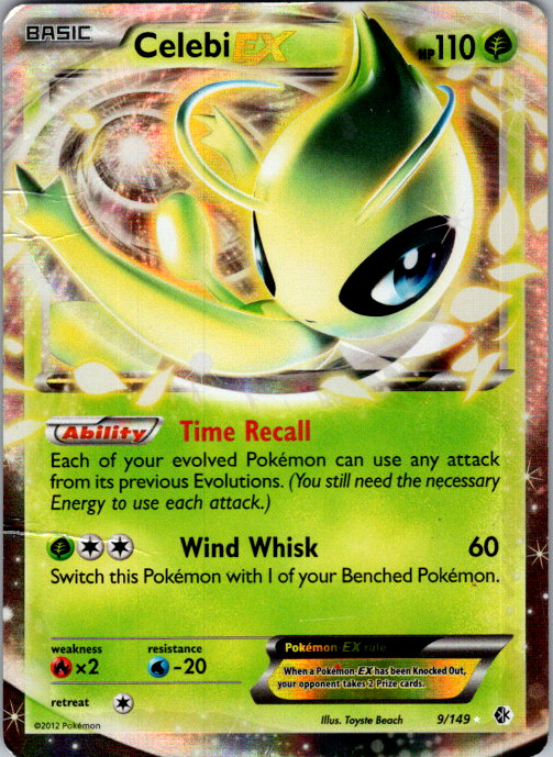 Celebi EX 9/149 Ultra Rare Boundaries Crossed Pokemon TCG HP