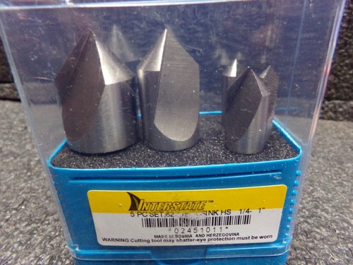 VALUE COLLECTION Countersink Set: 5 Pc, 1/4 to 1″ Head Dia, 1 Flute, (CH) - Picture 5 of 6