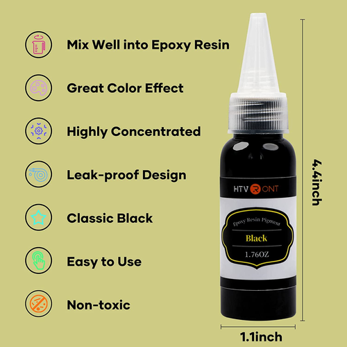 Black Epoxy Pigment - 1.76Oz/50Ml Black Resin Pigment Paste, Higher Concentrated - Picture 5 of 8