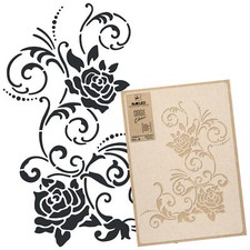 Reusable PLASTIC Wall STENCIL Template // 17.7x25.6" or 25.6x37.4" // FLOWERS 3