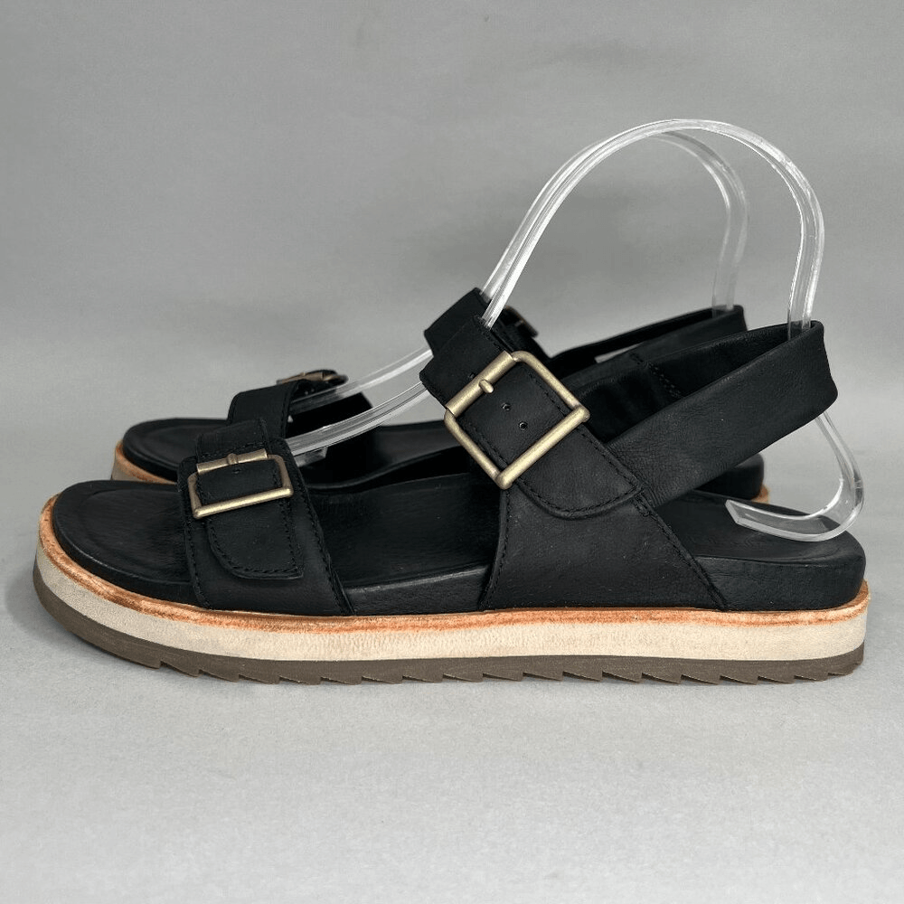 Merrell Juno sandali donna taglia 8 neri pelle fibbia infradito slingback