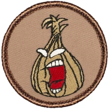 Angry Onion Patrol Patch  - 2" Round Embroidered Patch