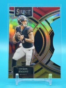 2023 Panini Select Premier Level Red & Yellow Prizm Die-Cut #123 Tyson Bagent RC