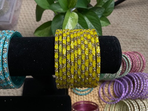 Indian designed Glass bangles for women size 2.4(12 pieces set) - Picture 31 of 62