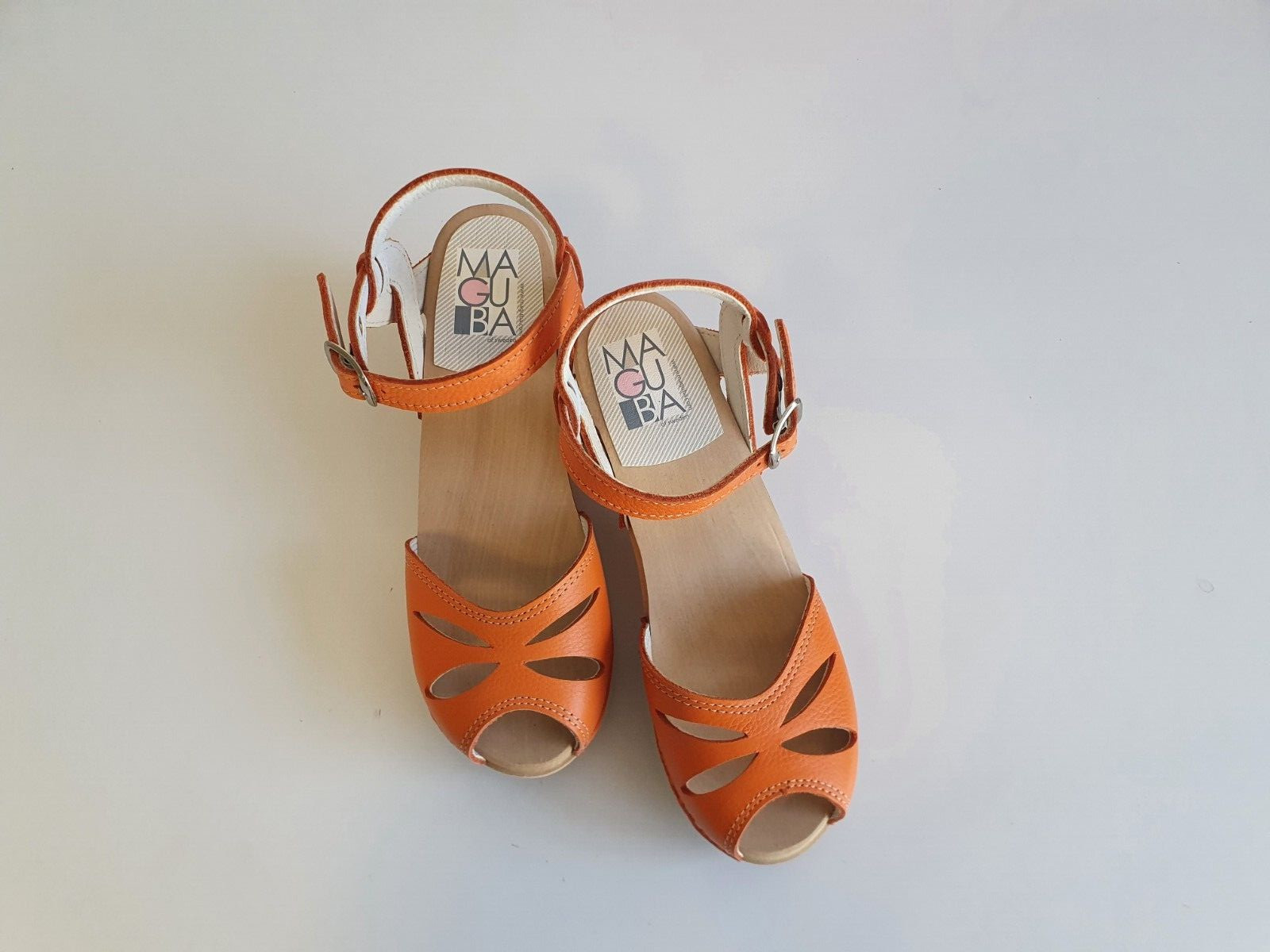 Swedish Clogs Sandals Maguba Rio Orange Size US Womens 6 / EU 36