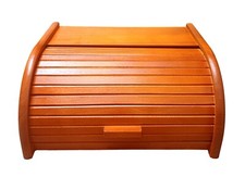 Dark Orange Bread Bin Box Storage Roll Wood Wooden 18x30x40 cm - Large