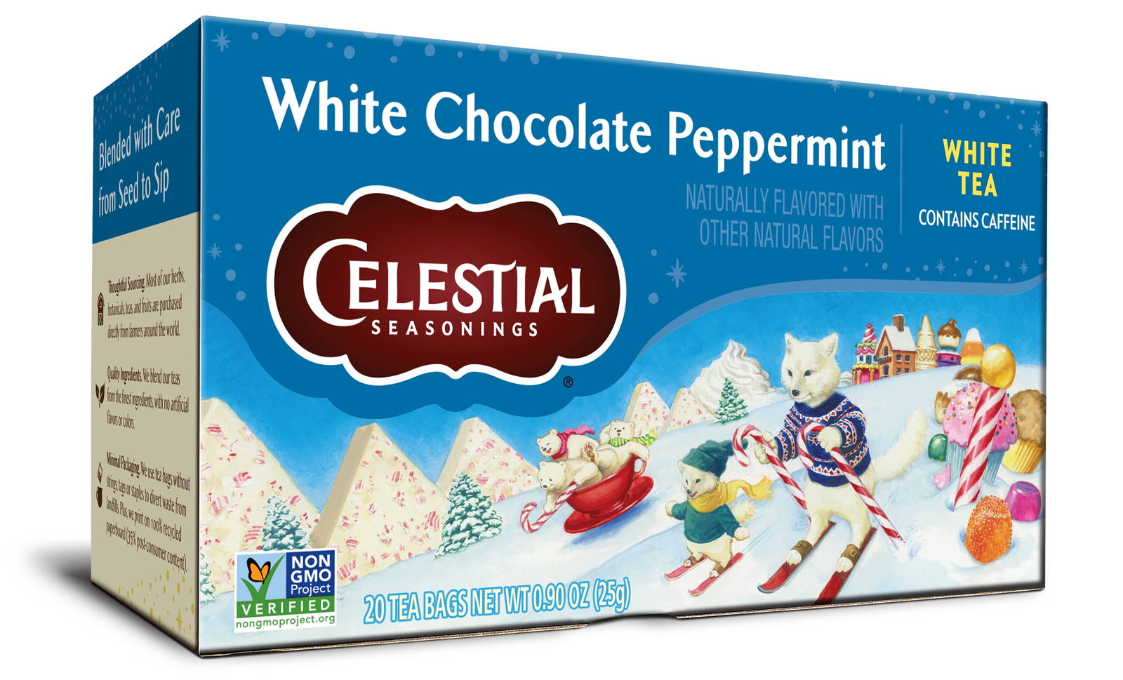 (4 pack) Celestial Seasonings White Chocolate Peppermint White Tea Bags