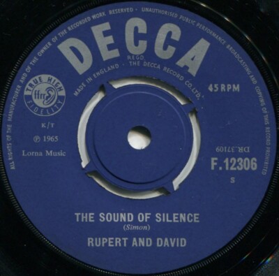 RUPERT AND DAVID*THE SOUND OF SILENCE*SIMON & GARFUNKEL*EX+